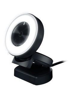 Buy Razer Kiyo Streaming Webcam, Full HD 1080p 30 FPS / 720p 60 FPS, Ring Light w/Adjustable Brightness, Built-in Microphone, Works with Zoom/Teams/Skype for Conferencing and Video Calling - Black in Saudi Arabia