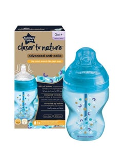 Buy Pack Of 1 Advanced Closer To Nature Anti-Colic Baby Bottle, Slow-Flow Venting System 0 Months+, 260 ml, Assorted in Saudi Arabia