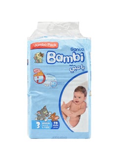 Buy Baby Diapers Size 3, 5-9 Kg 70 Count Medium Jumbo Pack Now Thinner And More Absorbent in UAE