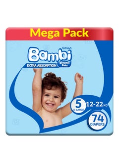 Buy Size 5, Xl, 12-22 Kg, Mega Pack, 74 Diapers in UAE