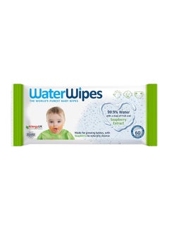 Buy Plastic Free Textured Clean, Toddler And Baby Wipes, 60 Wet Wipes, 99.9% Water Based And Unscented For Sensitive Skin- Soapberry Extract in UAE