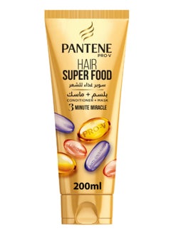 اشتري Pantene Pro-V Hair Super Food 3 Minute Miracle Conditioner Plus Mask 200مل في الامارات