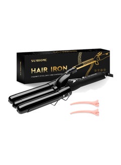 اشتري 3-Barrel Electric Iron Hair Curler,25mm Black 380mm في الامارات