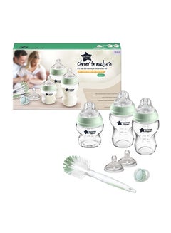 Buy Closer to Nature Glass Baby Bottle Starter Set, Breast-Like Teat With Anti-Colic Valve -Assorted, Clear in Egypt