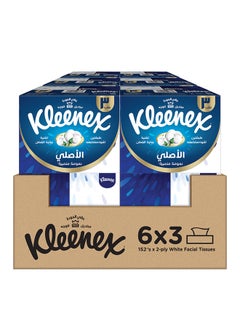 Buy 2 Ply Original Facial Tissue For Face And Hands 18 Boxes White 152 sheets in Saudi Arabia