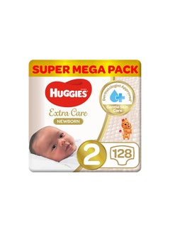 Buy Extra Care Newborn, Size 2, 4 - 6 kg, Twin Jumbo Pack, 128 Diapers in UAE