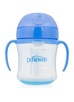 Buy 6 Oz/180 Ml Anti-Colic Soft-Spout Transition Cup With Handles - Blue Deco (6M+), 1-Pack in UAE