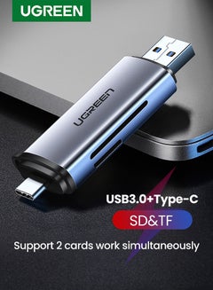 Buy SD Card Reader USB 3.0 USB C OTG Dual Slot for UHS-I Micro SD SD SDXC SDHC Micro SDXC Micro SDHC MMC Compatible for MacBook Dell XPS Samsung Huawei Sony Google Grey in Saudi Arabia