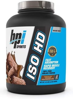 Buy ISO HD Fast Absorption Rapid Muscle Recovery Pure isolate Protein Chocolate Brownie 4.9 LB in UAE