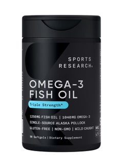 Buy Sports Research Omega-3 Fish Oil, Triple Strength 90 Softgels in Saudi Arabia