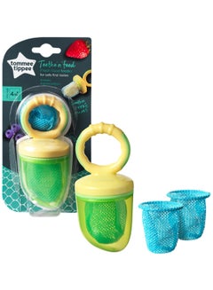 Buy Baby Fresh Food Feeder For Whole Foods, Fruit And Vegetables, Easy-Grip Handle, BPA-Free 4 Months+, Yellow in UAE