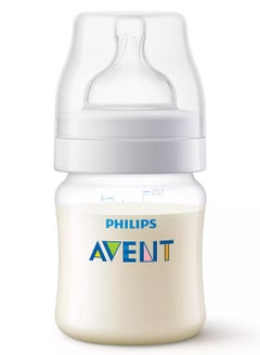 Buy Anti-Colic Plastic Baby Feeding Bottle With Ultra Soft Nipple, 125ml - Clear in UAE