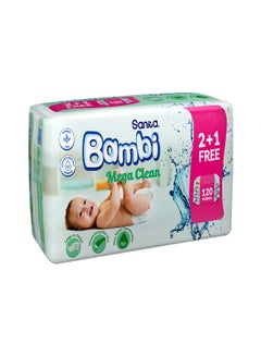 Buy Baby Wet Wipes Mega Clean 120 Wipes  Pack of 3 in Saudi Arabia