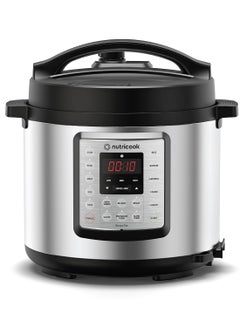 اشتري Smart Pot Eko - 9 In 1 Instant Programmable Electric Pressure Cooker, 14 Smart Programs, Brushed Stainless Steel 6 L 1000 W NC-SPEK6 Silver/Black في السعودية