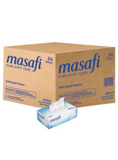 Buy 200-Piece Double Ply Soft Tissue Pack Of 24 in UAE