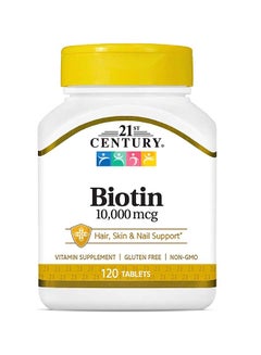 Buy Biotin Vitamin Supplement 10000 Mcg 120 Tablets in UAE