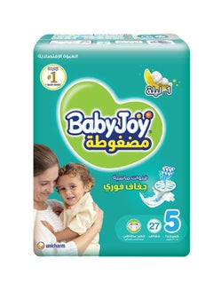 Buy Compressed Diamond Pad Diaper, Size 5, Junior, 14-23 Kg, Value Pack, 27 Diapers in Saudi Arabia