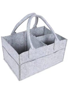 Buy Baby Diaper Caddy Organizer Basket Portable Storage Bin Large Nursery Bag, Newborn - Grey in UAE