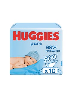 Buy Pure Baby Wet Wipes, Pack of 10 X 56 Wipes in UAE