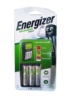 Buy Recharge Value Charger With 4 AA Maxi Rechargeable Batteries Included 2000mah Multicolour in UAE