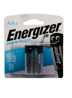 Buy Energizer Max Plus 1.5V Alkaline batteries- For Power Demanding Devices - AA  Pack Of 2 Silver/Black/Blue in Egypt