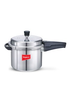 Buy Aluminium Pressure Cooker With Outer Lid 5 Litre Capacity, Quick And Even Heating, Healthy Cooking, Induction And Gas Stove Compatible Silver 5Liters in Saudi Arabia