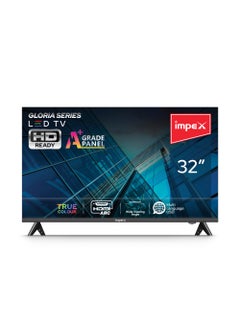 Buy 32 Inch HD LED TV with A+ Grade Panel, Frameless Design, 1366x768 Resolution, 2 USB & 2 HDMI Ports, VGA & PC Audio Input, 50000 Hrs LED Life, HD Ready, 16:9 Aspect Ratio, Smart Energy Saving, Free Wall Mount GLORIA 32 Black in Saudi Arabia