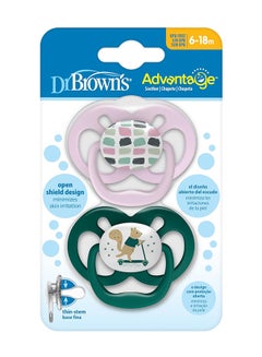 Buy Advantage Printed Pacifier, 6-18 Months, Pack Of 2 -  Assorted in UAE