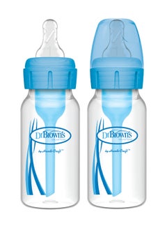 Buy 4 Oz/120 Ml Anti-Colic Pp Narrow Options+ Bottle - Blue, 2-Pack in UAE