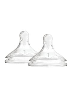 Buy Level 1 Silicone W-N Options+ Anti-Colic Nipple, 2-Pack in UAE