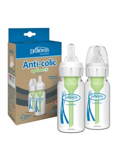 Buy 4 Oz/120 Ml Anti-Colic Narrow Glass Options+ Bottle, 2-Pack in UAE