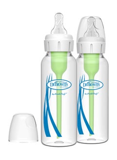 Buy 8 Oz/250 Ml Anti-Colic Narrow Glass Options+ Bottle, 2-Pack in Saudi Arabia