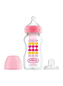 Buy 9 Oz/270 Ml Pp W-N Anti-Colic Options+ Pink Hearts Bottle With Sippy Spout (+L3 Nipple In Bottle), 1-Pack in UAE