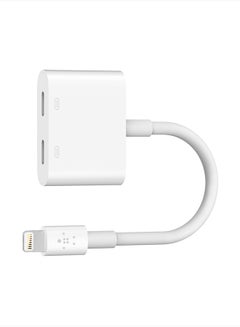 Buy Lightning + Charging - Dual Functionality Adapter For iPhone And iPad, Pass-Through Charging, Lightning Audio Headphones - Compatible For iPhone 12,13,14,15 And iPad White in UAE