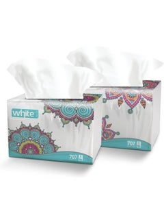 Buy Facial tissues Pack - 707 Sheets - Pack of 2 White in Egypt