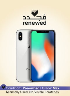 Buy Renewed - iPhone X With FaceTime Silver 64GB ROM 4G LTE in UAE