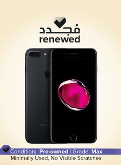اشتري مُجدد - هاتف أبل آيفون 7 بلس مع تطبيق فيس تايم بلون أسود وذاكرة داخلية سعة 128 جيجابايت ويدعم تقنية 4G LTE في السعودية