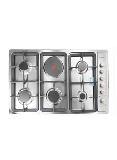 Buy 5 Gas Burner With Electric Plate And Built In Hob AM95E0GMIXSA Silver/Black in Saudi Arabia