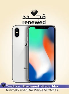 Buy Renewed - iPhone X With FaceTime Silver 256GB 4G LTE in UAE