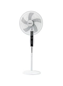 Buy 16" Pedestal Fan  - Three-Speed Selection, Jerk-Free Oscillation, Adjustable Height, Soft Head Tilting Mechanism, Aerodynamic Design, , 5 AS Blades 60 W PF 7502 White in UAE