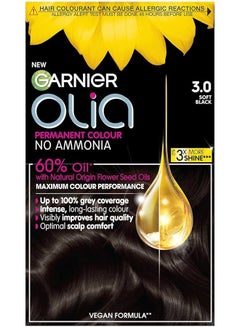 Buy Olia, No Ammonia Permanent Hair Color With 60% Oils, 3.0 Soft Black in UAE