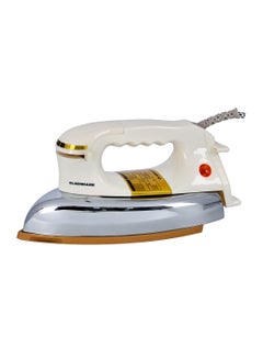 Buy Dry Iron   - Non-Stick Golden Teflon Sole Plate - 60 Microns Teflon Coating - Heavy Weight 1200 W OMDI1716J White/Brown/Silver in Saudi Arabia