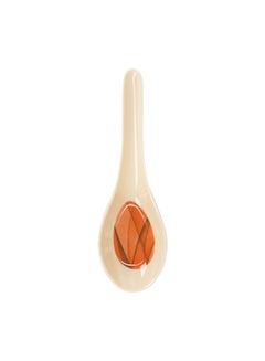 Buy Super Rays Soup Spoon Beige/Green 5.5inch in UAE