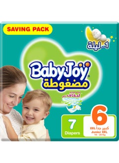 Buy Compressed Diamond Pad, Size 6 Junior XXL, 16 to 25 kg, Saving Pack, 7 Diapers in Saudi Arabia