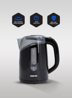 Buy Electric Kettle, Plastic Water Kettle, Boil Dry Protection | Detachable Filter Spout | Automatic Lid Open Function 1.7 L 2200 W GK38027 Black/Clear in Saudi Arabia