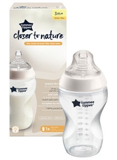 اشتري Pack Of 1 Closer To Nature Baby Feeding Bottle 3 Months+ 340  ml, Clear في الامارات