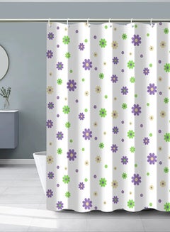 Buy Waterproof Printed Shower Curtain White 180 x 180cm in Saudi Arabia