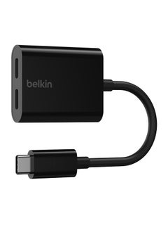 Buy Belkin USB-C Splitter (Audio + Charge Adapter) USB-C Headphone Adapter, USB-C PD Fast Charging Black in Saudi Arabia