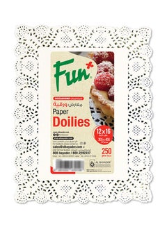 Buy 250-Piece Festive Doily Set White 12x16inch in UAE