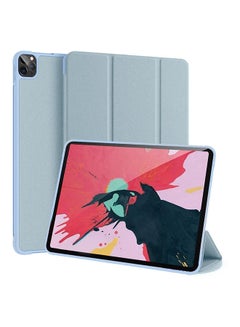 Buy Smart Folio Stand Leather Case Cover for iPad Pro 12.9 inch (2020) 4th Generation Blue in Saudi Arabia
